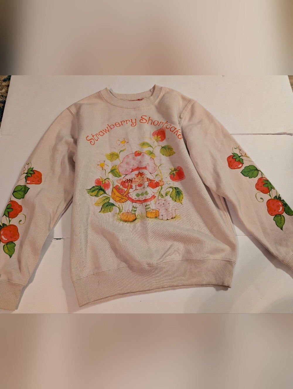 Strawberry Shortcake Graphic Sweatshirt Light Pink Sz XS